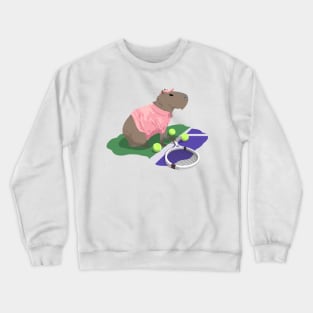 Capybara Tennis - Pink Crewneck Sweatshirt